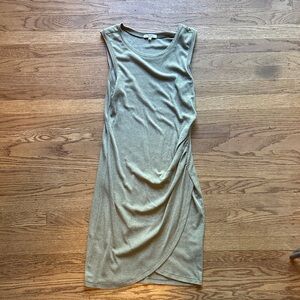 Elegant Sleeveless olive green  Dress